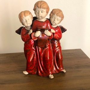Vintage Christmas caroling angels statue medium size